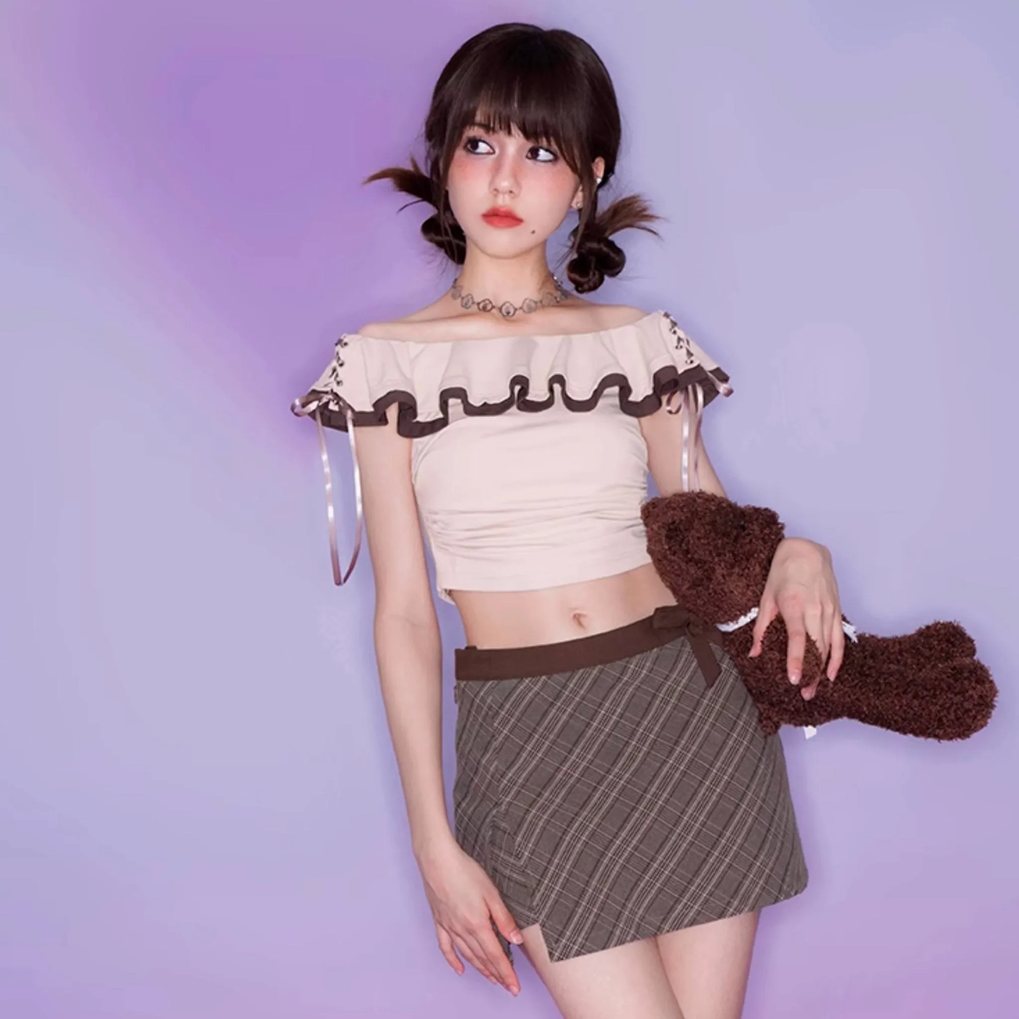 milk coffee sweet off shoulder tops