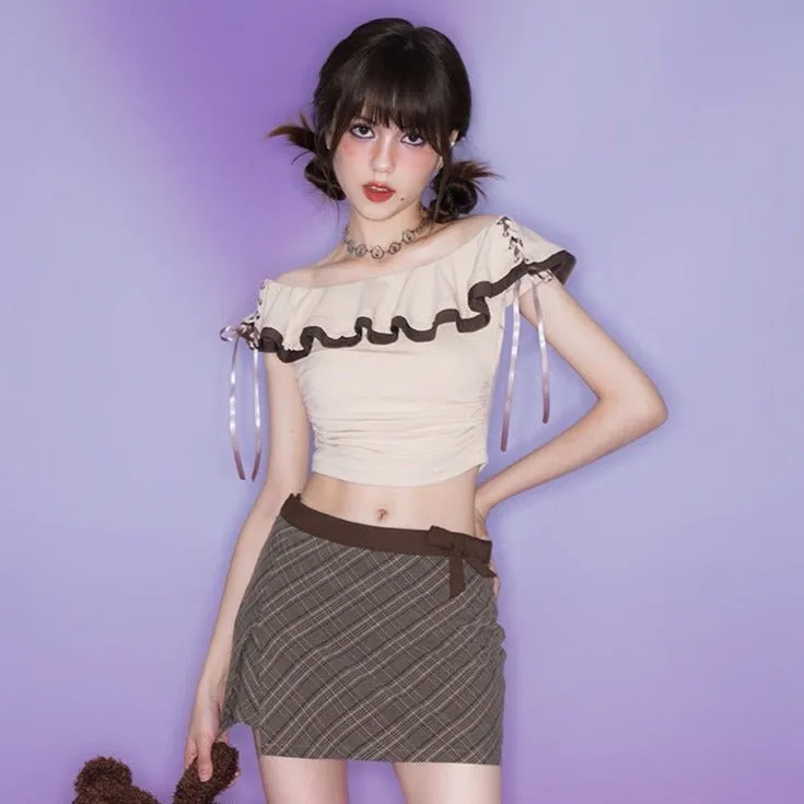 milk coffee sweet off shoulder tops