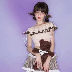 milk coffee sweet off shoulder tops