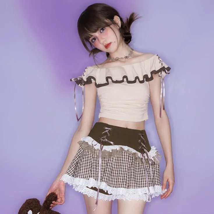 milk coffee sweet off shoulder tops