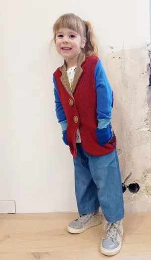 Mini Candy Apple Upcycled Sweater Blazer