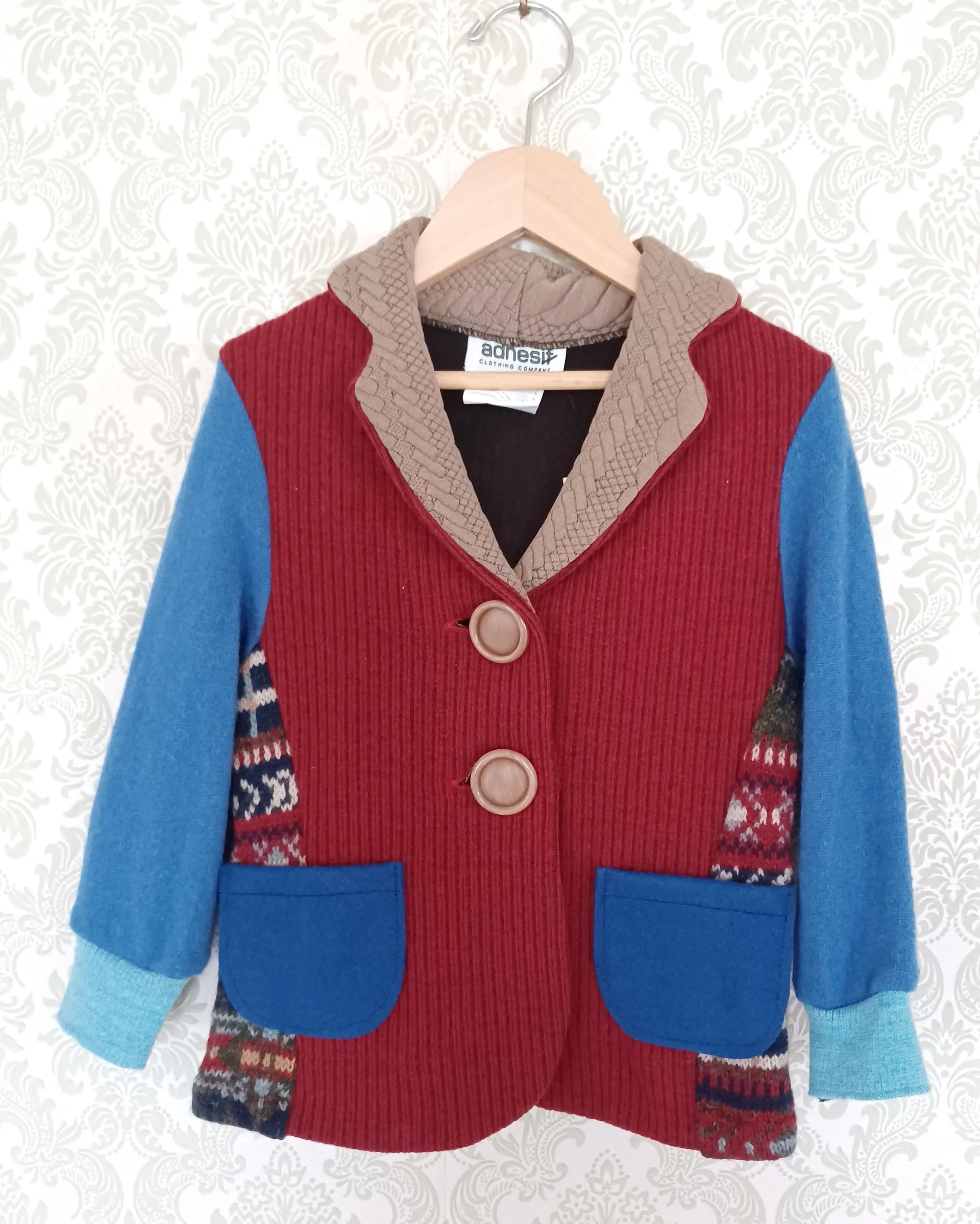 Mini Candy Apple Upcycled Sweater Blazer