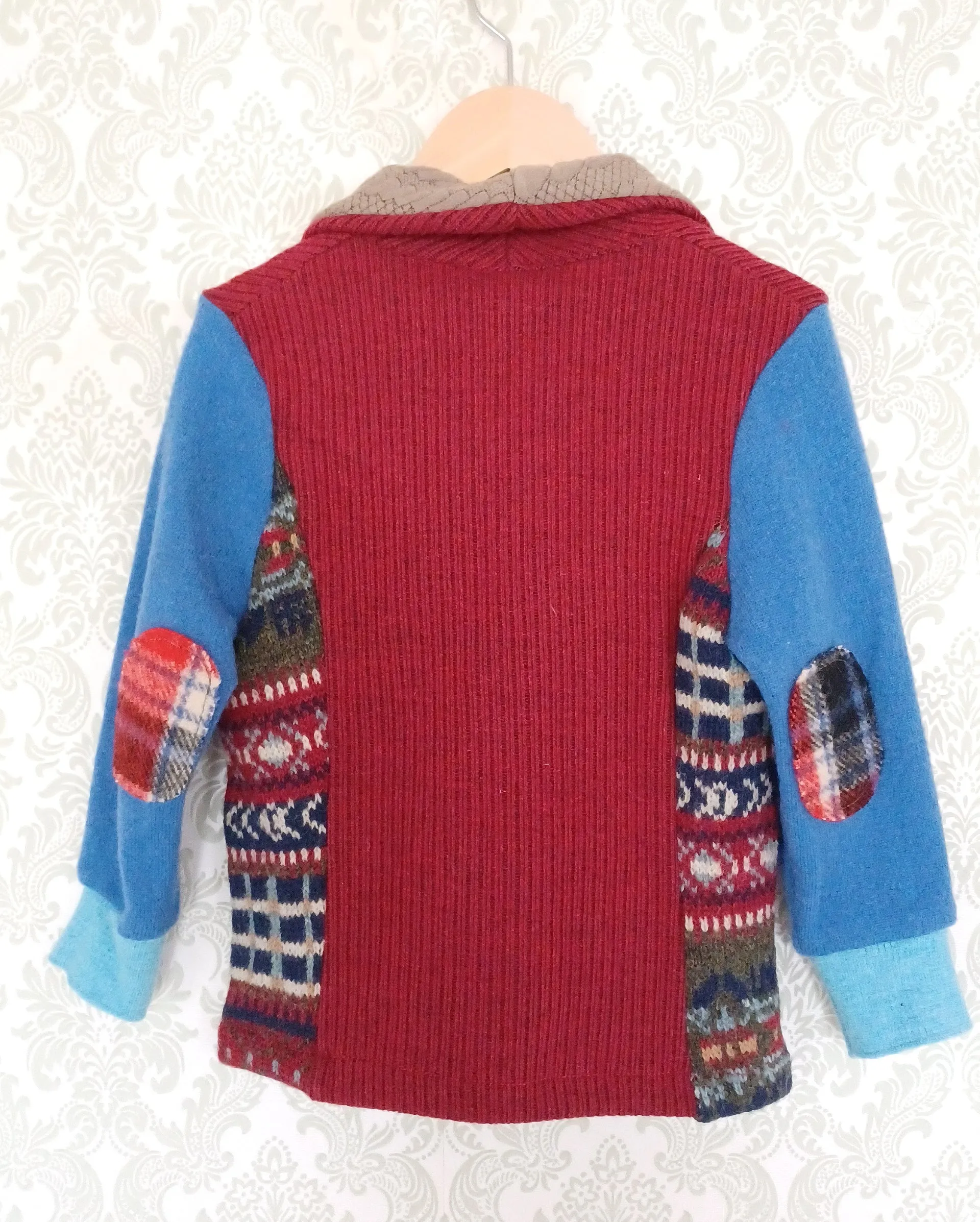 Mini Candy Apple Upcycled Sweater Blazer