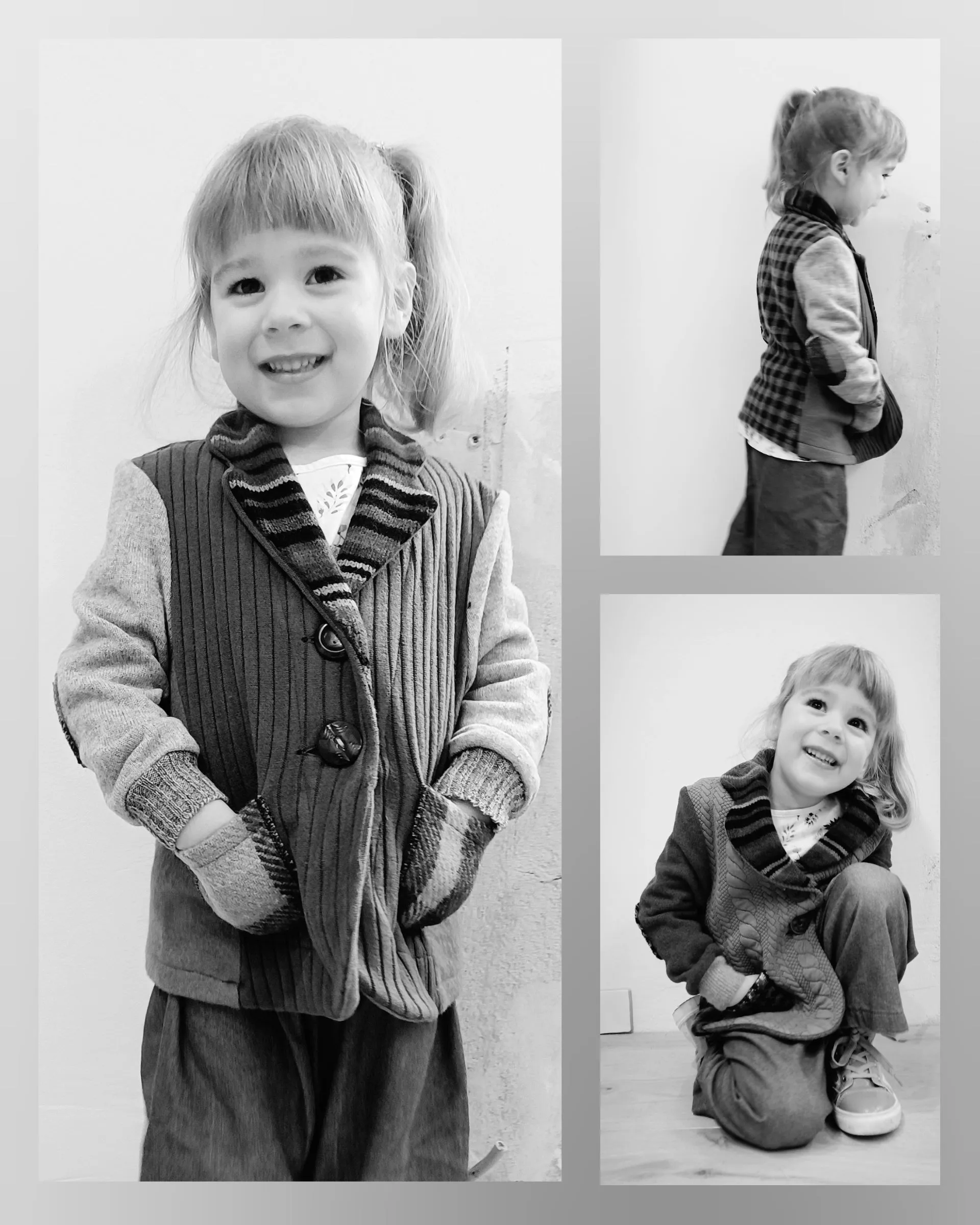 Mini Sandcastles Upcycled Sweater Blazer