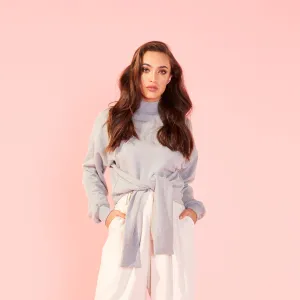 MINK PINK Tie Front Sweat Top