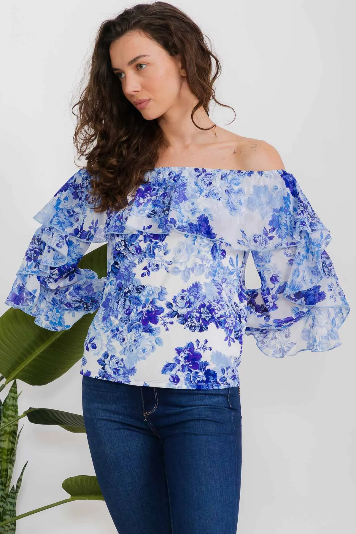 MIX MEDIA FLUTTER OFF SHOULDER