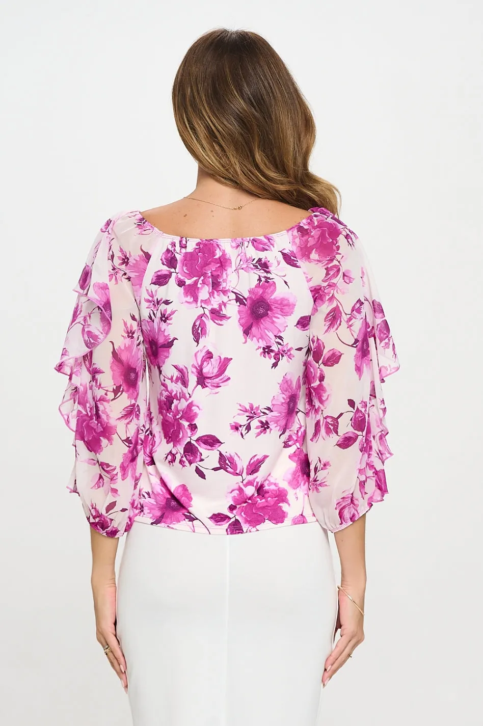 MIX MEDIA FLUTTER OFF SHOULDER