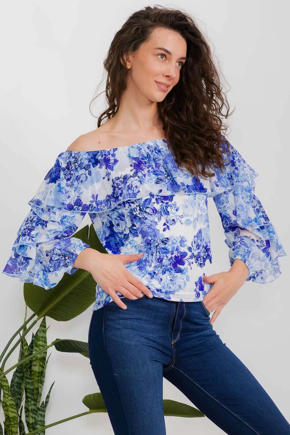 MIX MEDIA FLUTTER OFF SHOULDER