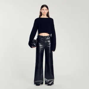 Molly Cropped Cashmere And Wool Jumper Black