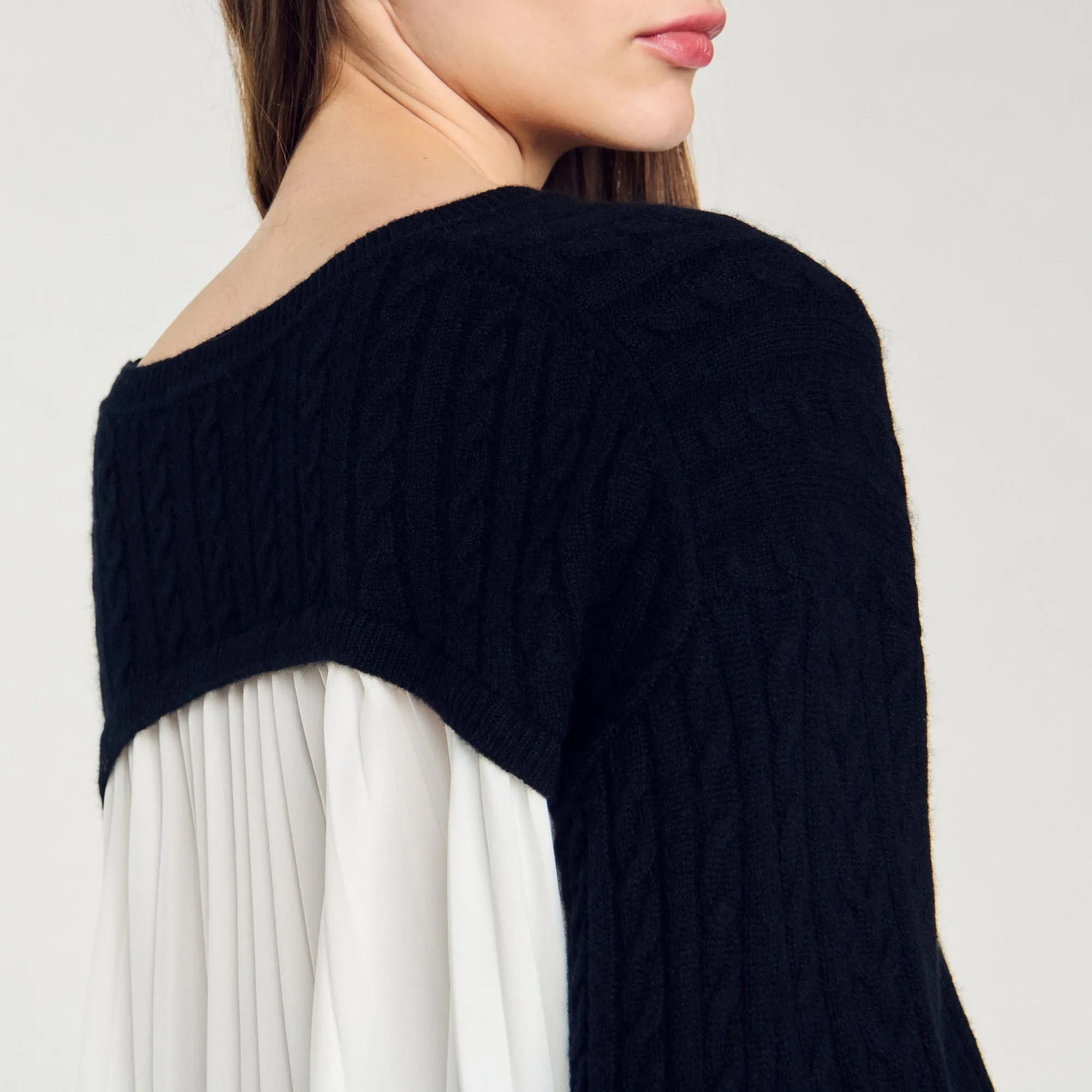 Molly Cropped Cashmere And Wool Jumper Black