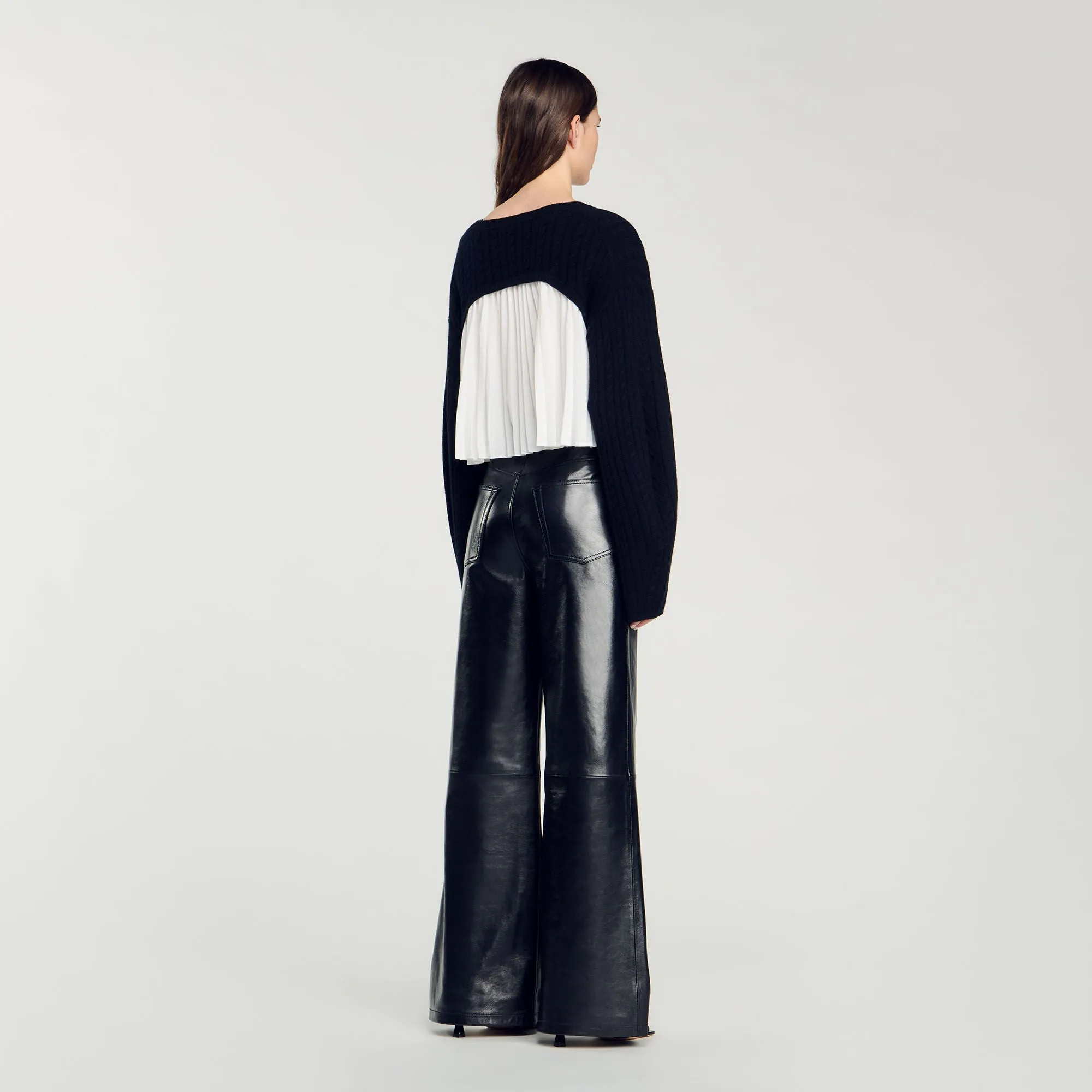 Molly Cropped Cashmere And Wool Jumper Black