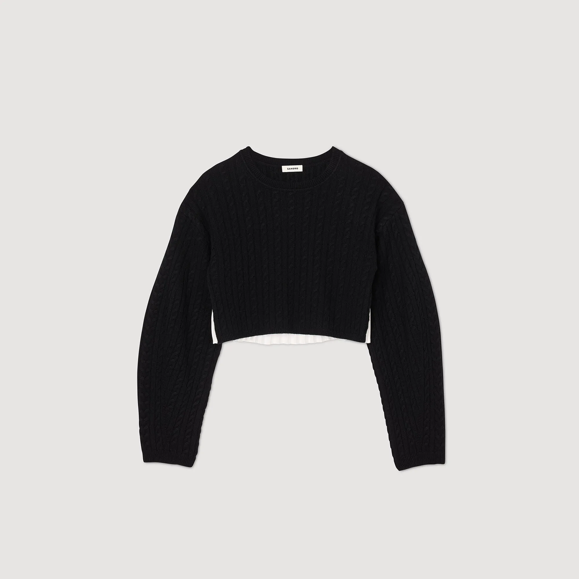 Molly Cropped Cashmere And Wool Jumper Black