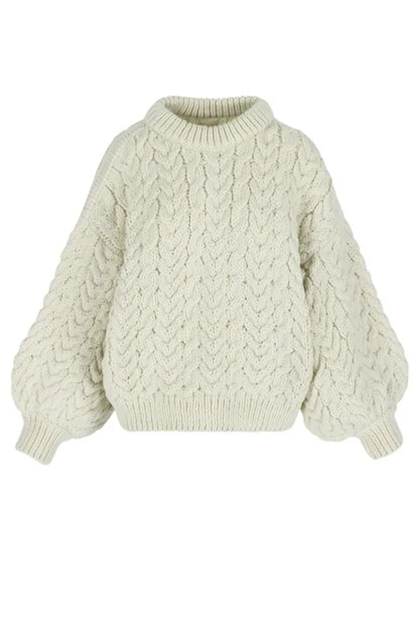 Mr Mittens Suri Ballon Sleeve Crew Neck - Cream