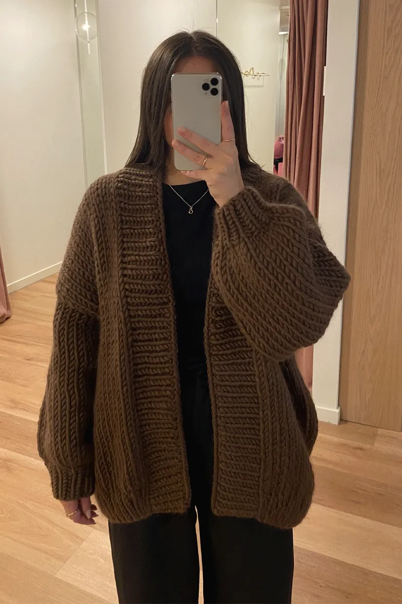 Mr Mittens The Cardigan - Cocoa Brown