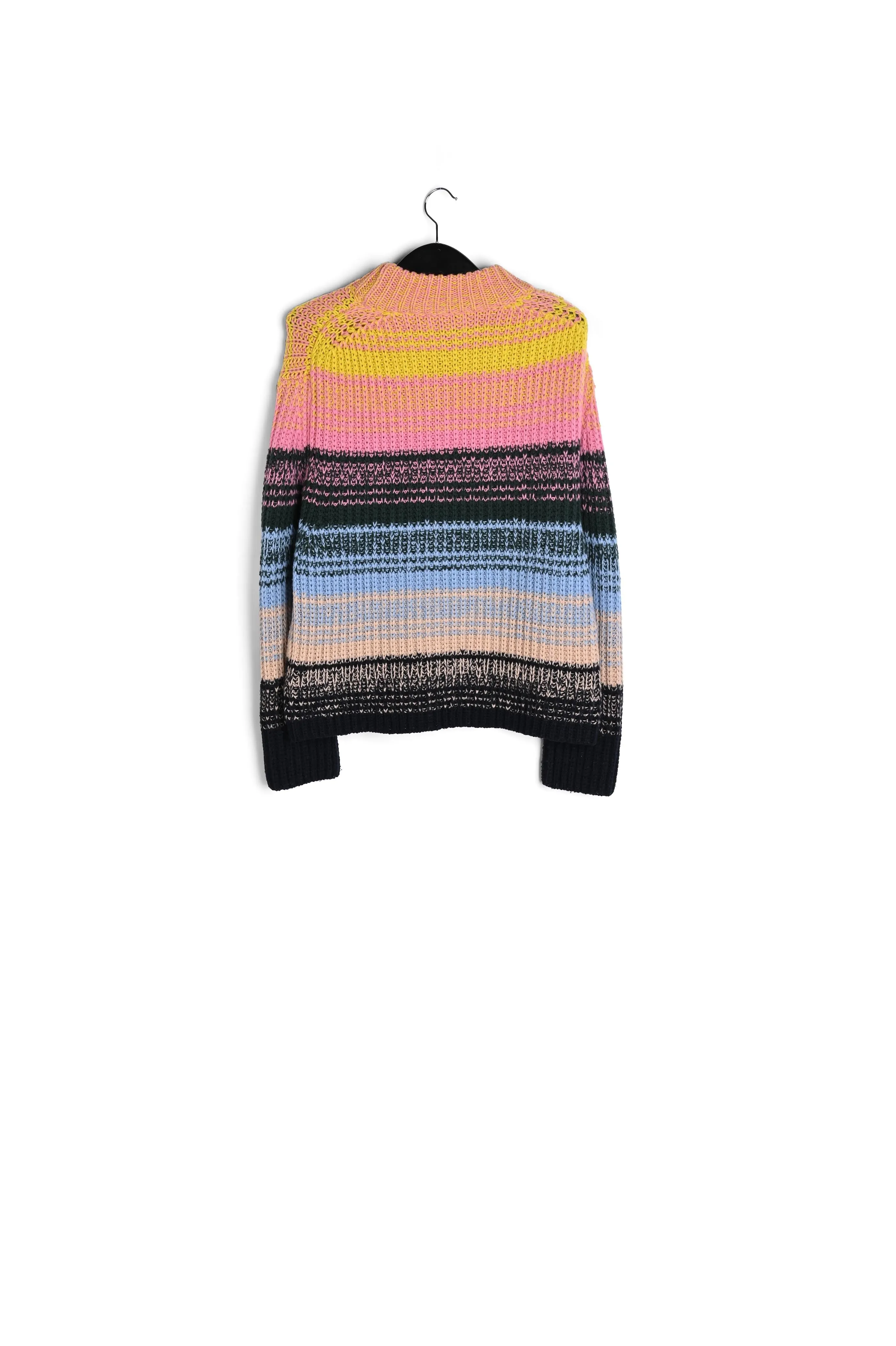 Multicolored ribbed wool-blend sweater