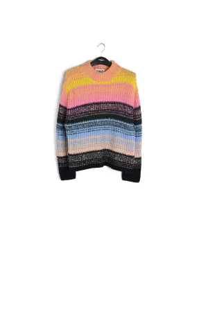 Multicolored ribbed wool-blend sweater