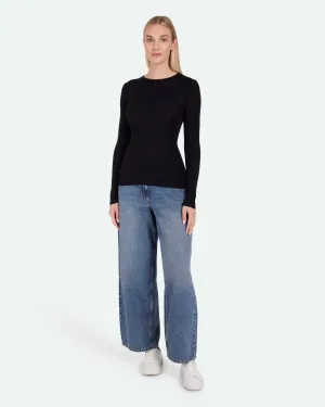 Natashas long sleeved t-shirt 3736 - Black