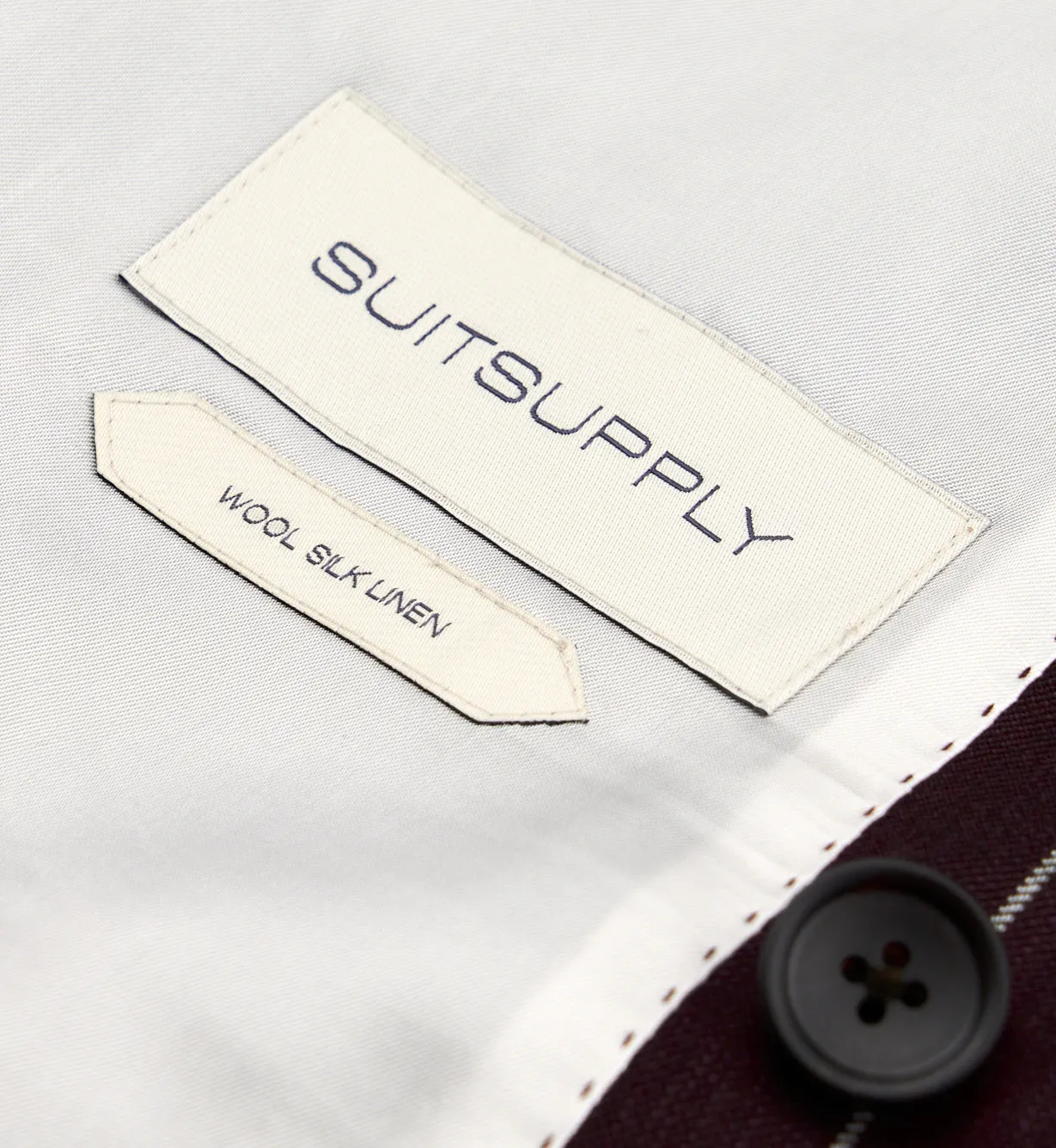 New Suitsupply Havana Burgundy Wool, Mulberry Silk and Linen Suit - Many Sizes Available