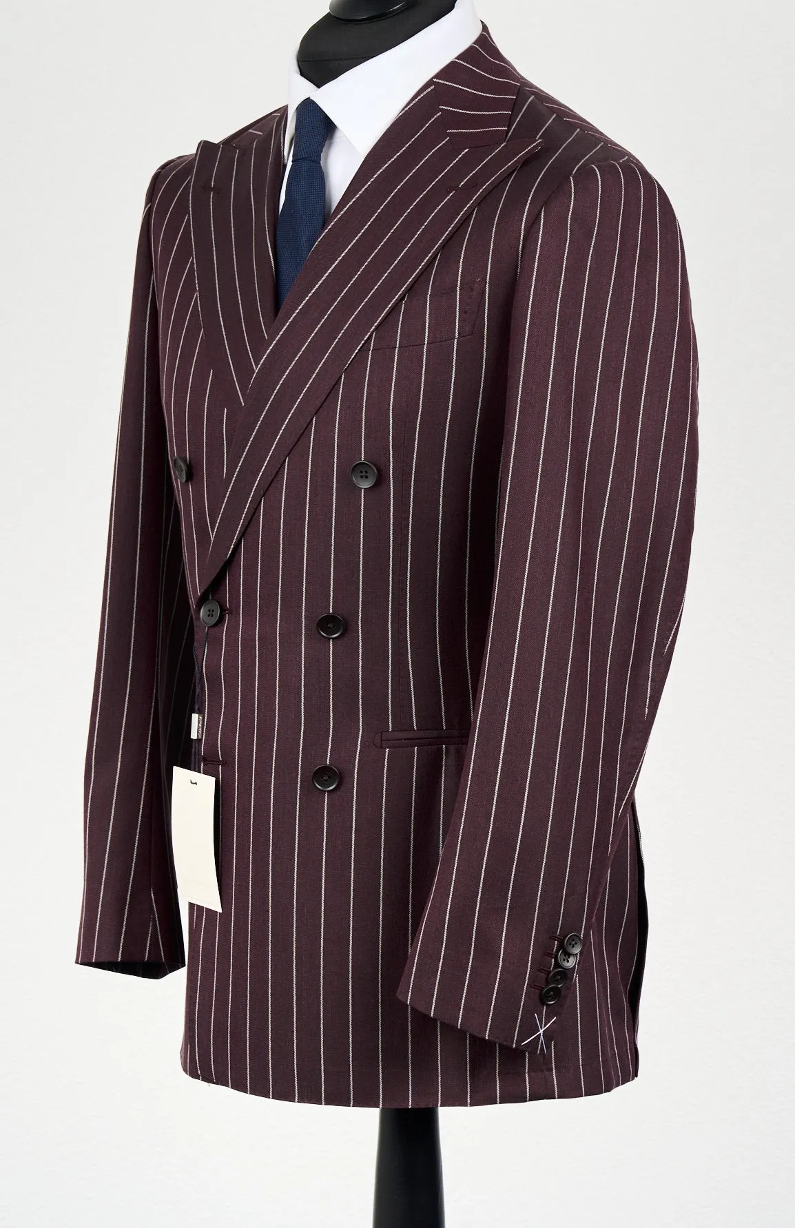 New Suitsupply Havana Burgundy Wool, Mulberry Silk and Linen Suit - Many Sizes Available