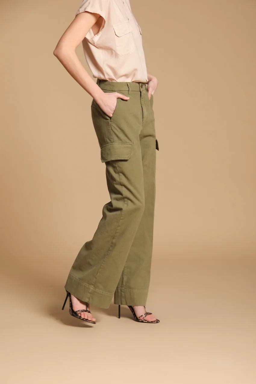 New York Studio women's Cargo Pants in slub cotton panama Relaxed fit