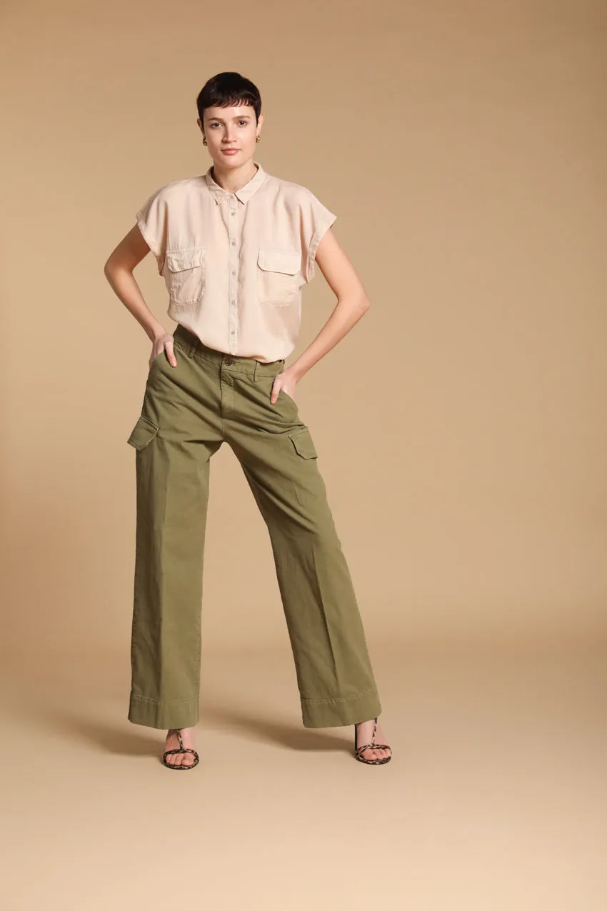 New York Studio women's Cargo Pants in slub cotton panama Relaxed fit
