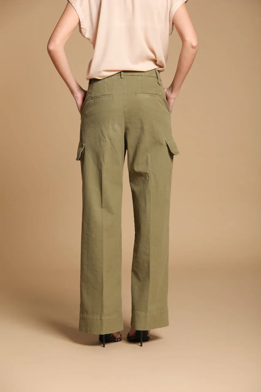 New York Studio women's Cargo Pants in slub cotton panama Relaxed fit