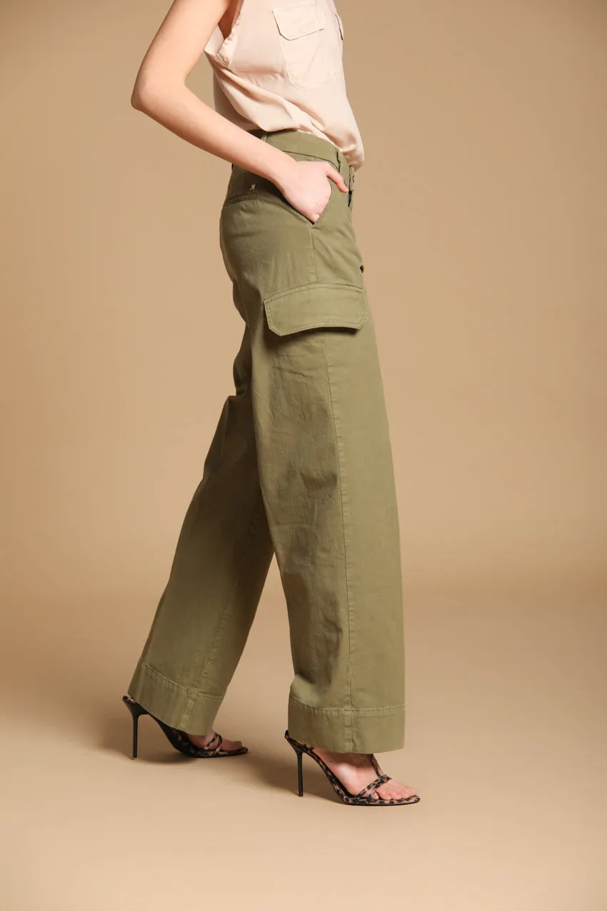 New York Studio women's Cargo Pants in slub cotton panama Relaxed fit