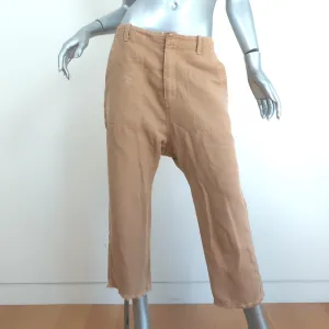 Nili Lotan Luna Pants Beige Cotton-Linen Size 4