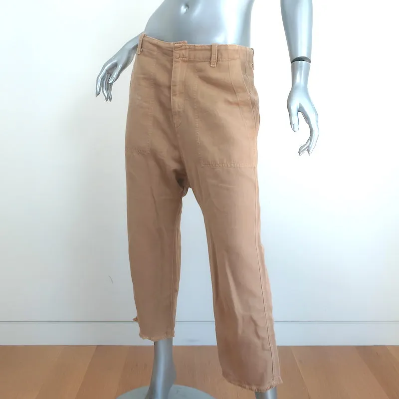 Nili Lotan Luna Pants Beige Cotton-Linen Size 4