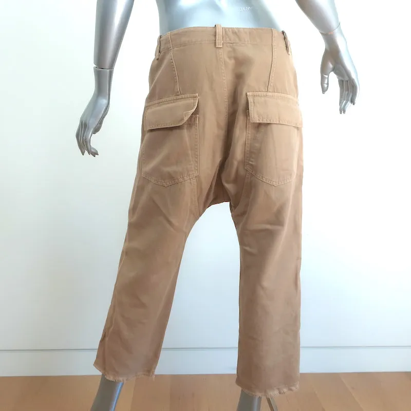 Nili Lotan Luna Pants Beige Cotton-Linen Size 4
