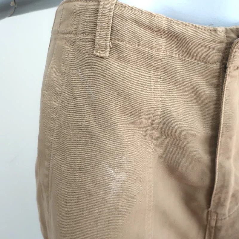 Nili Lotan Luna Pants Beige Cotton-Linen Size 4