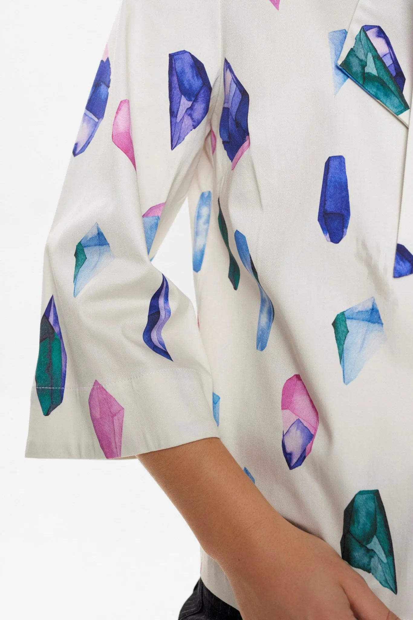 NUCRYSTAL BOW TIE SHIRT - Cloud Dancer