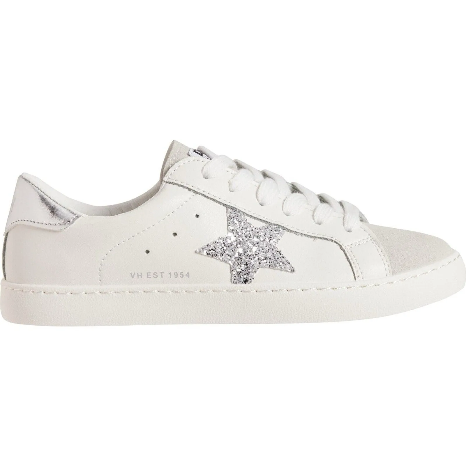 NWOT Vintage Havana Women's Carla Sneaker – White & Silver Glitter – Size 8