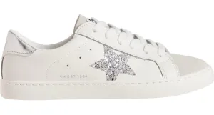 NWOT Vintage Havana Women's Carla Sneaker – White & Silver Glitter – Size 8