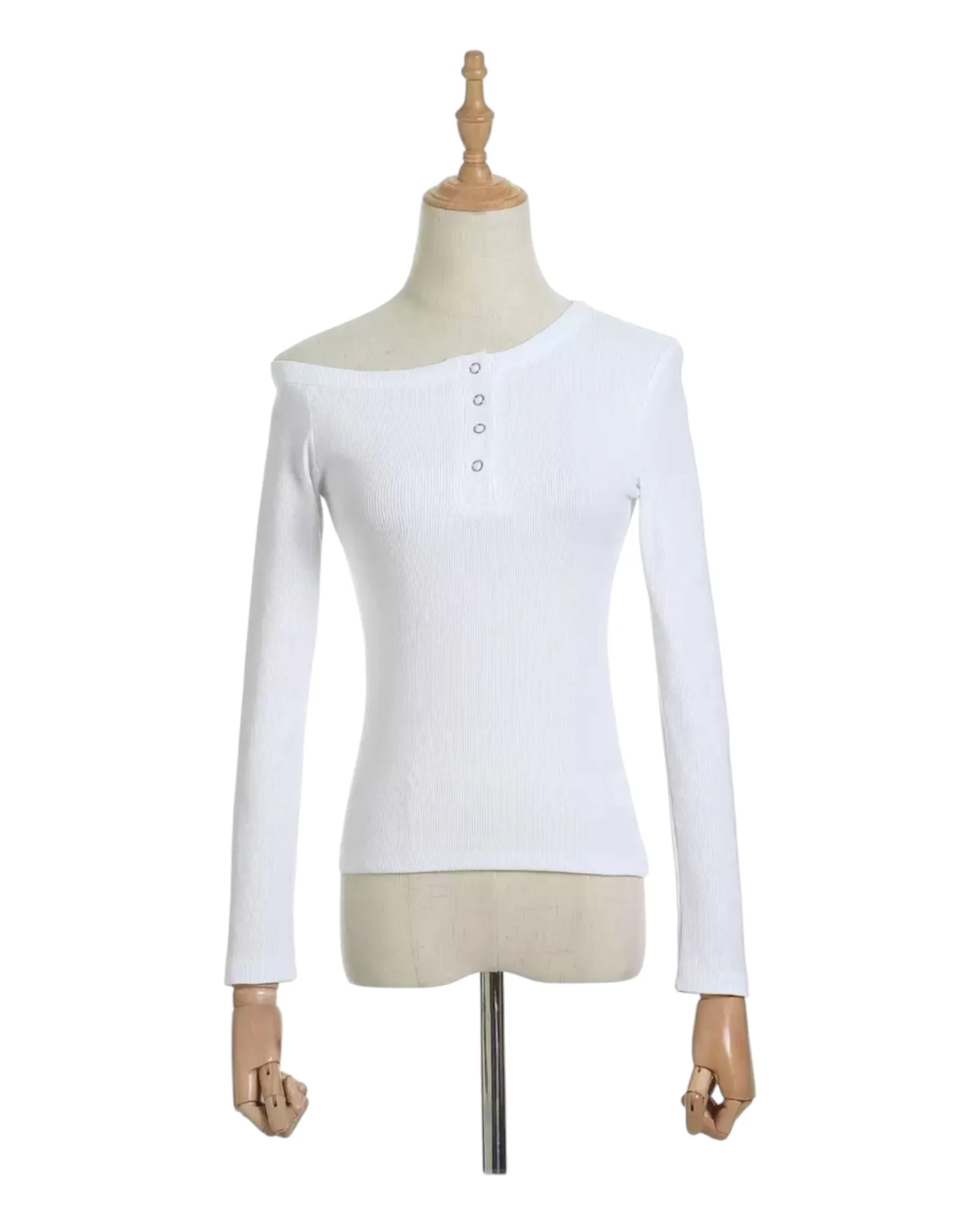 Off shoulder buttoned up shirt