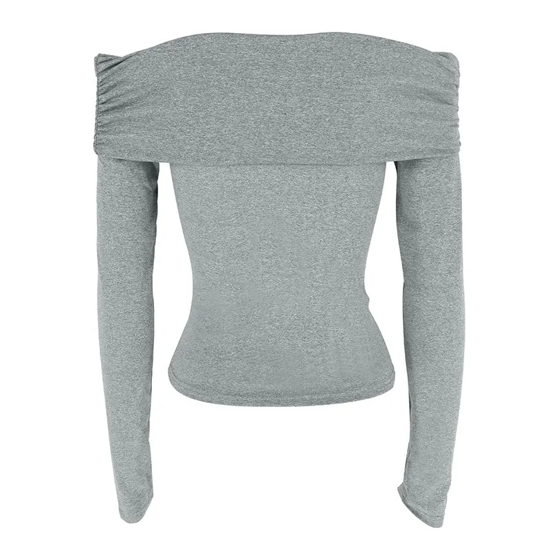 Off-Shoulder Grey Top