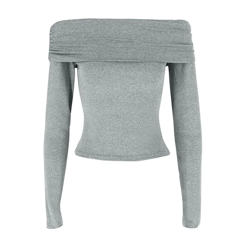 Off-Shoulder Grey Top