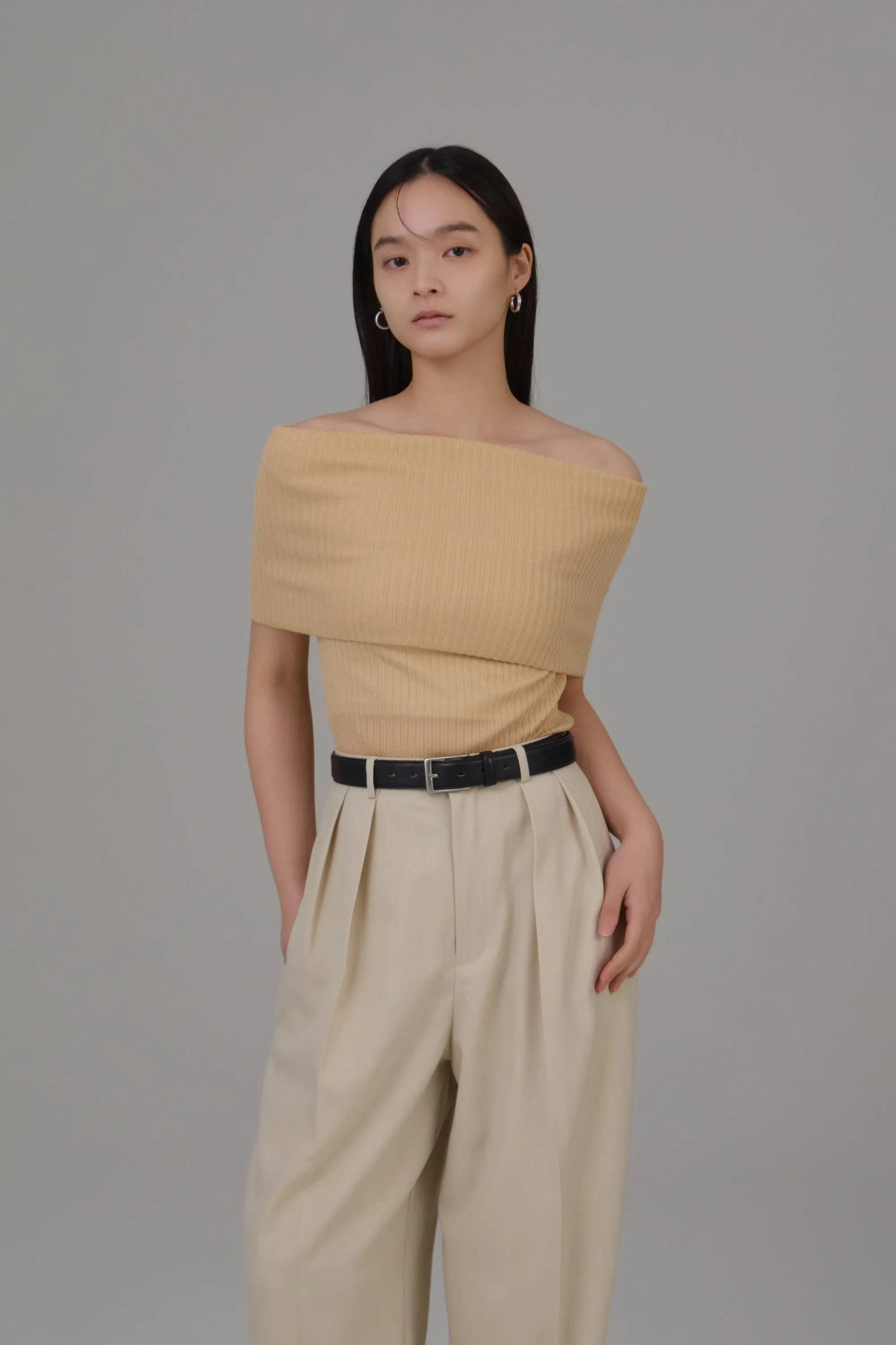 off shoulder knit tops