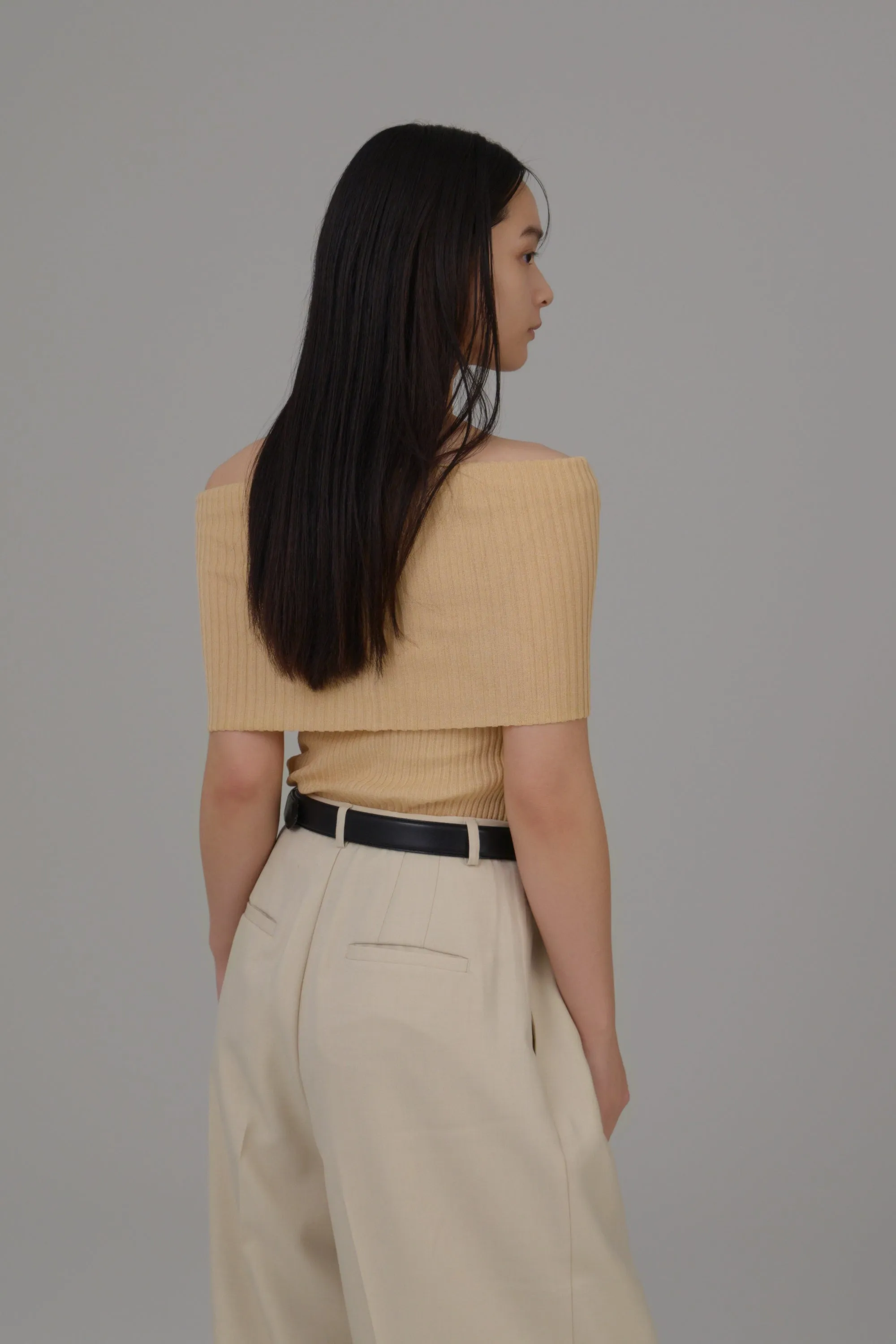 off shoulder knit tops