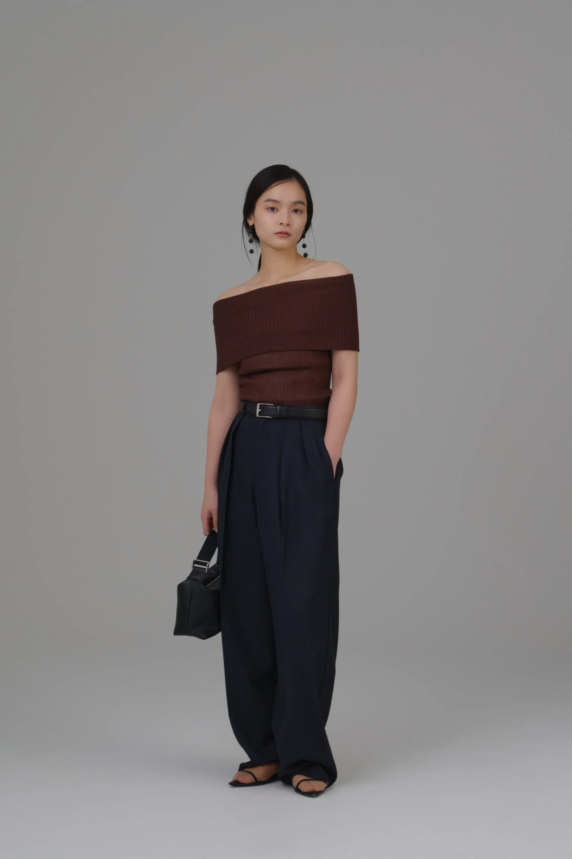 off shoulder knit tops