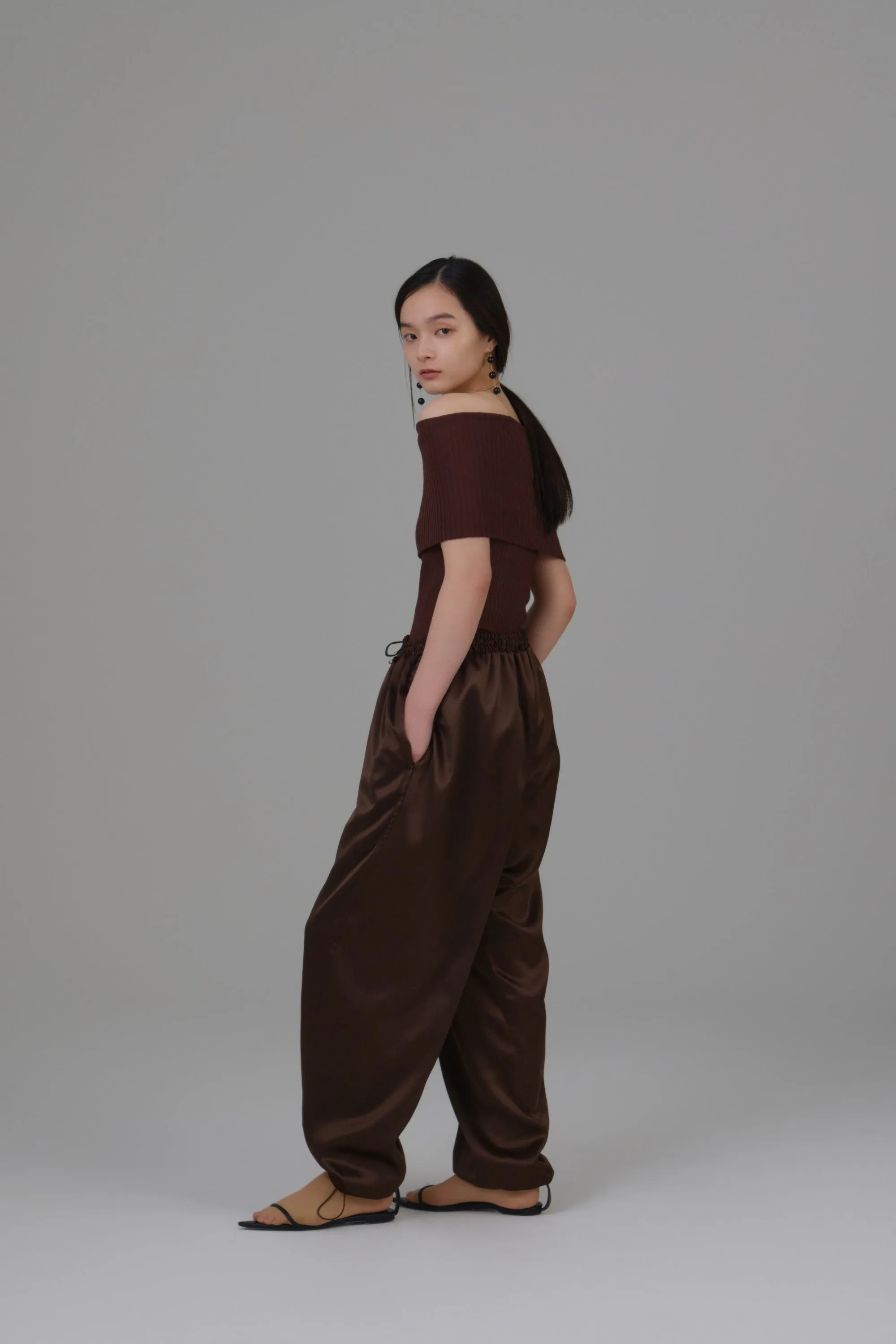 off shoulder knit tops