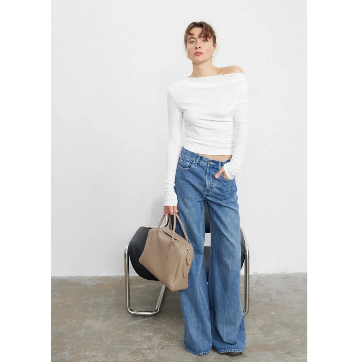 Off-Shoulder Long Sleeve Top