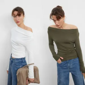 Off-Shoulder Long Sleeve Top