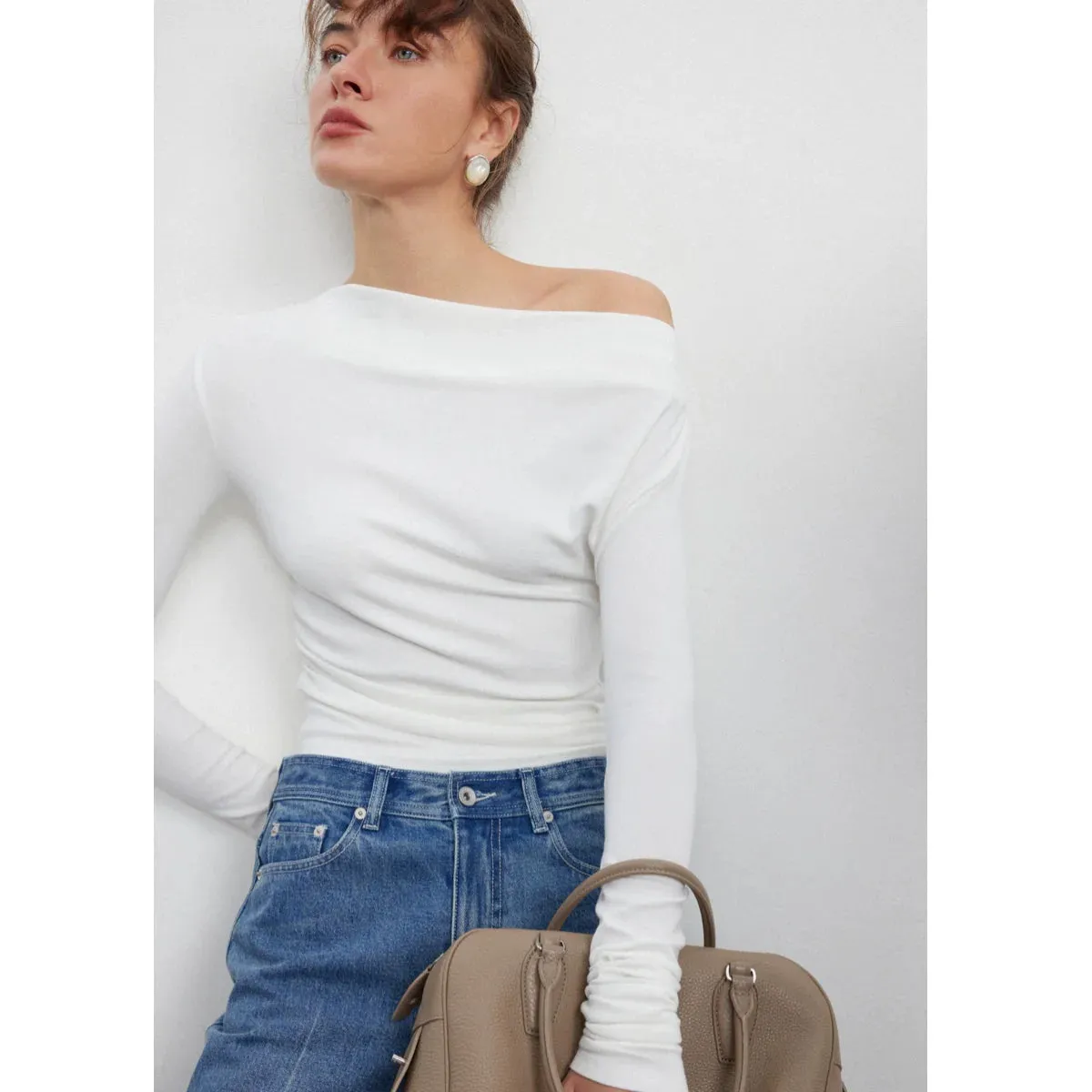Off-Shoulder Long Sleeve Top