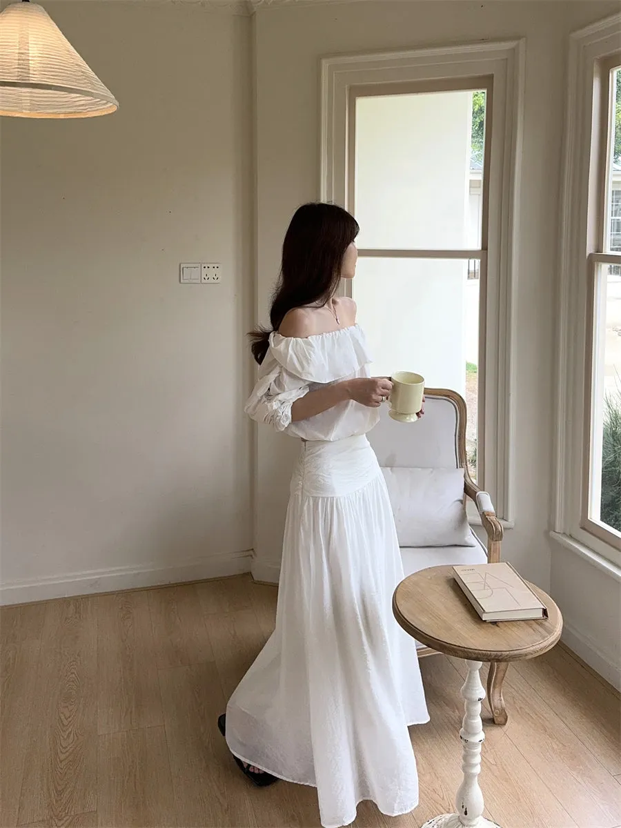 Off-Shoulder Shirt with Skirt