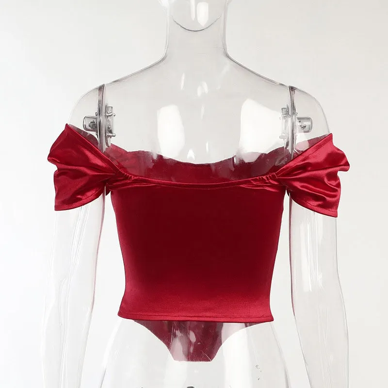 Off Shoulder Strapless Corset Tube Top