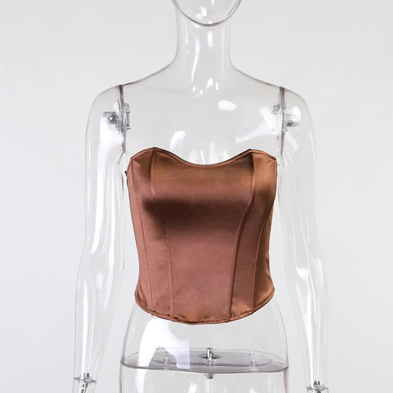Off Shoulder Strapless Corset Tube Top