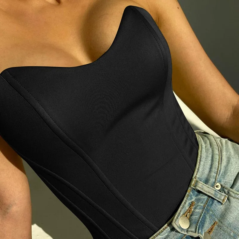 Off Shoulder Strapless Corset Tube Top