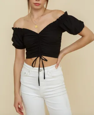 Off The Shoulder Tie Crop Top