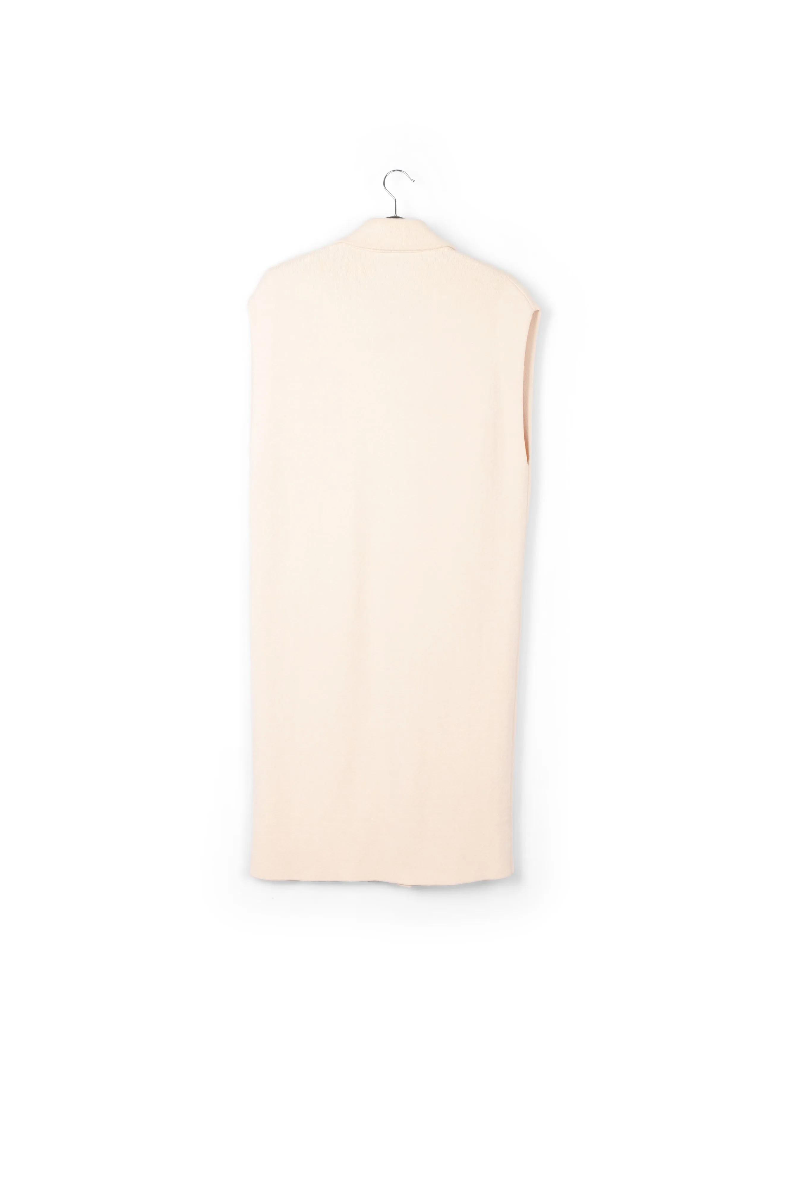 Off-white sleeveless midi-length cardigan